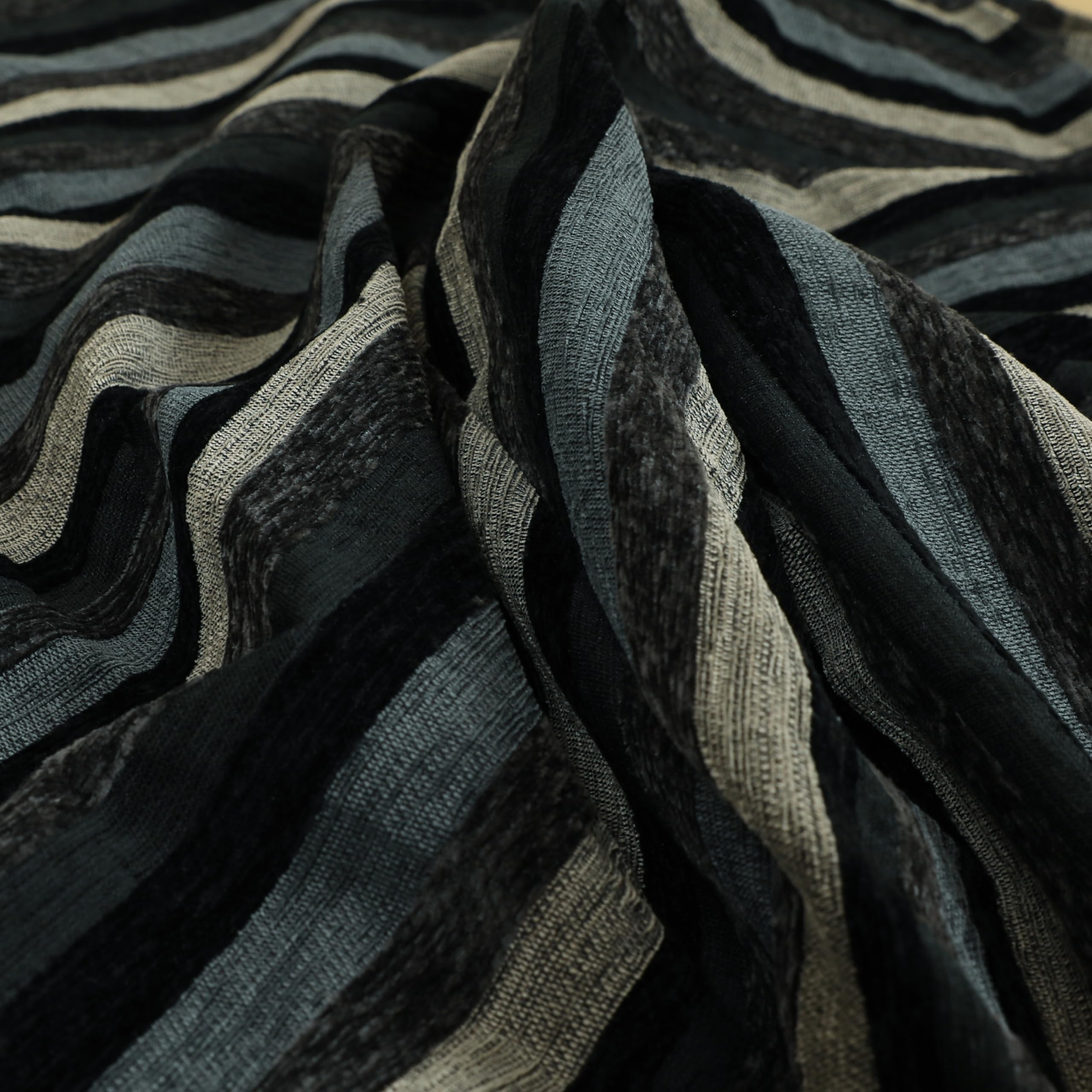 Redbrick Mill Fabrics Flame Retardant Quality Designer Soft Luxury Striped Upholstery Interior Fabric by The Metre in Grey (Per Metre)