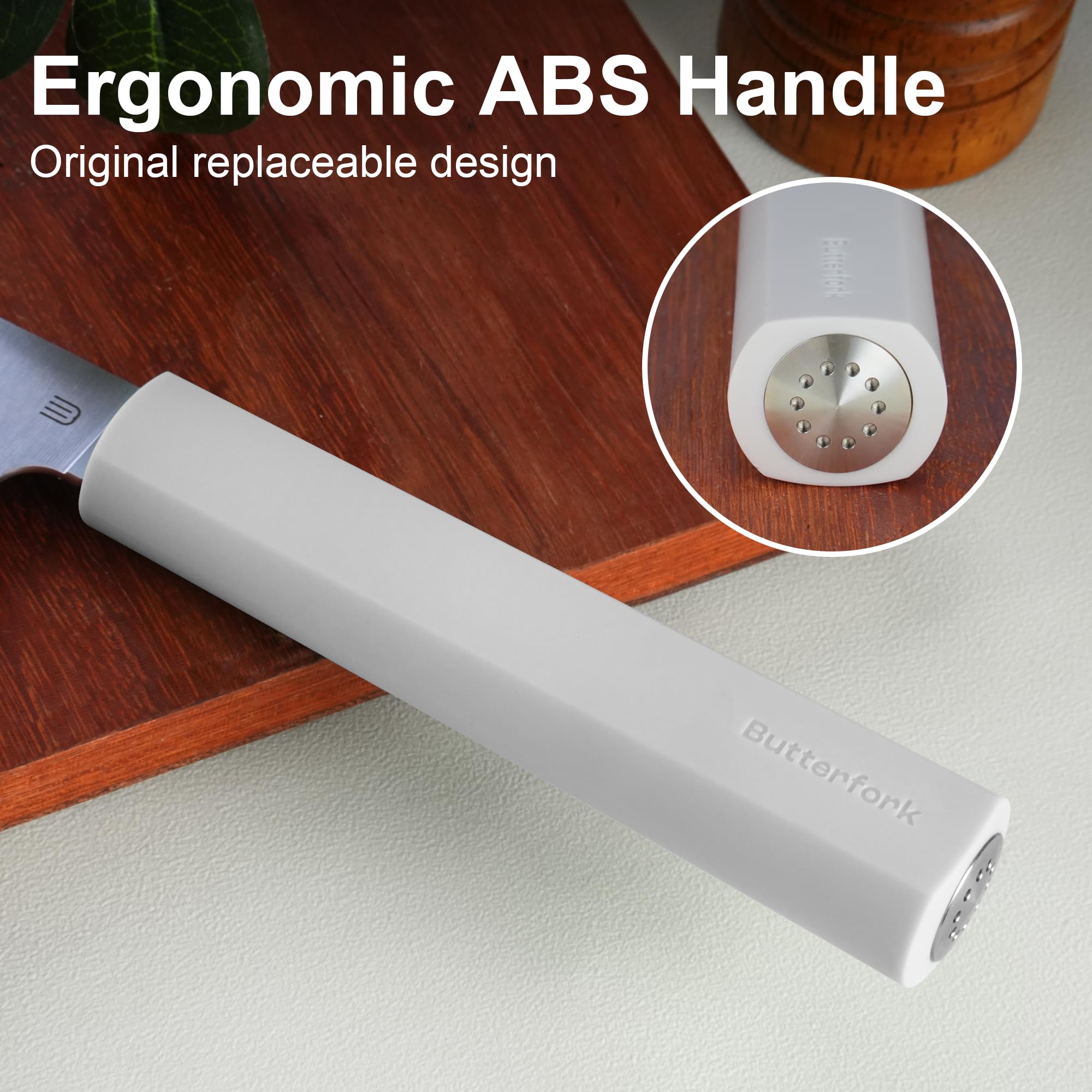8 Inch Chef Knife, Kitchen Knife with AR-RPM9 Steel & Ergonomic ABS Handle — Amazon image 4
