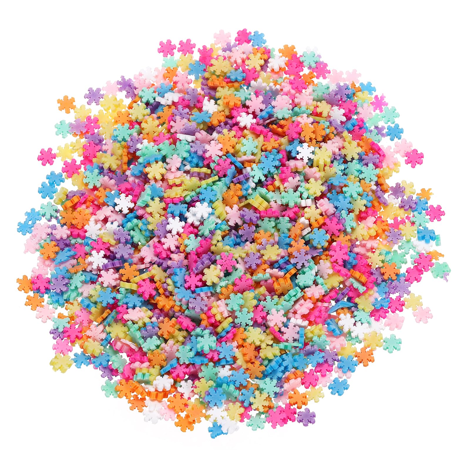 sourcing map Fake Snowflake, 6 Set Pentagram Polymer Clay Slices for Nail Art DIY Crafts Phone Case Shaker Card Filler, Multicolored