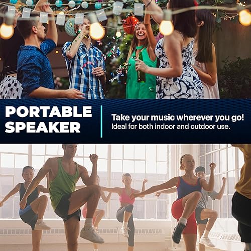 Miniatura 6 de Altavoz Bluetooth portátil - Altavoces duales inalámbricos  Altavoz Bluetooth pequeño con luces  Entrada de tarjeta AUX y TF  Ideas de regalos