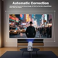 Vista 6 de Miniproyector 4K Compatible, Proyector de Película Portátil con WiFi6 y Bluetooth5, Corrección Automática de Keystone, Android 13, Proyector
