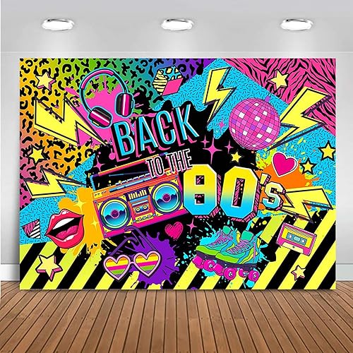 Mocsicka Telón de fondo de los años 80, decoraciones de fiesta de los años 80, Hip Hop Back to the 80, fondo retro para radio, graffiti, decoración