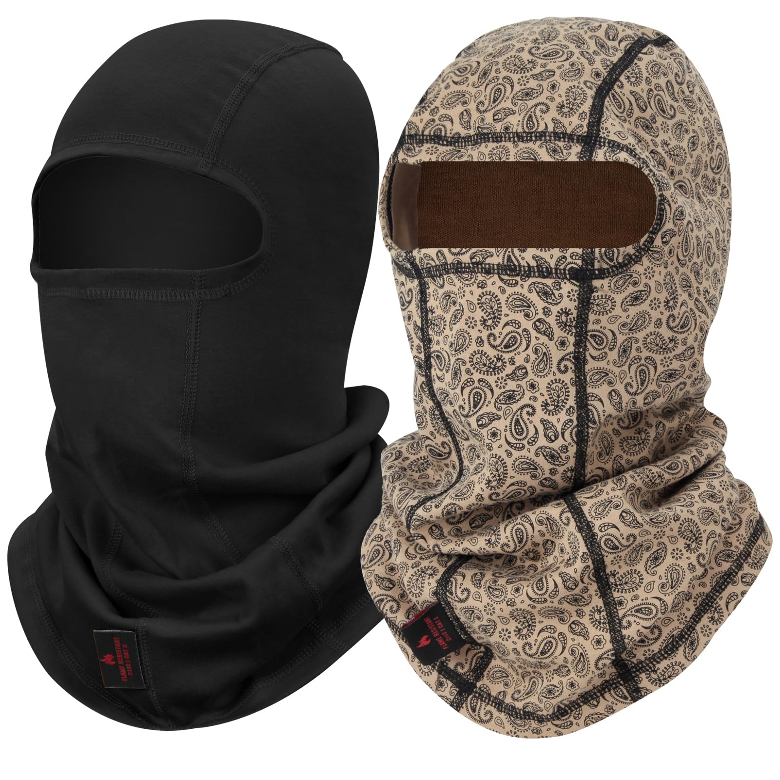 FR Face Mask for Men – Fire Resistant Balaclava Welding Head Cover, 100% Cotton Full Face Hood &amp; Neck Protector