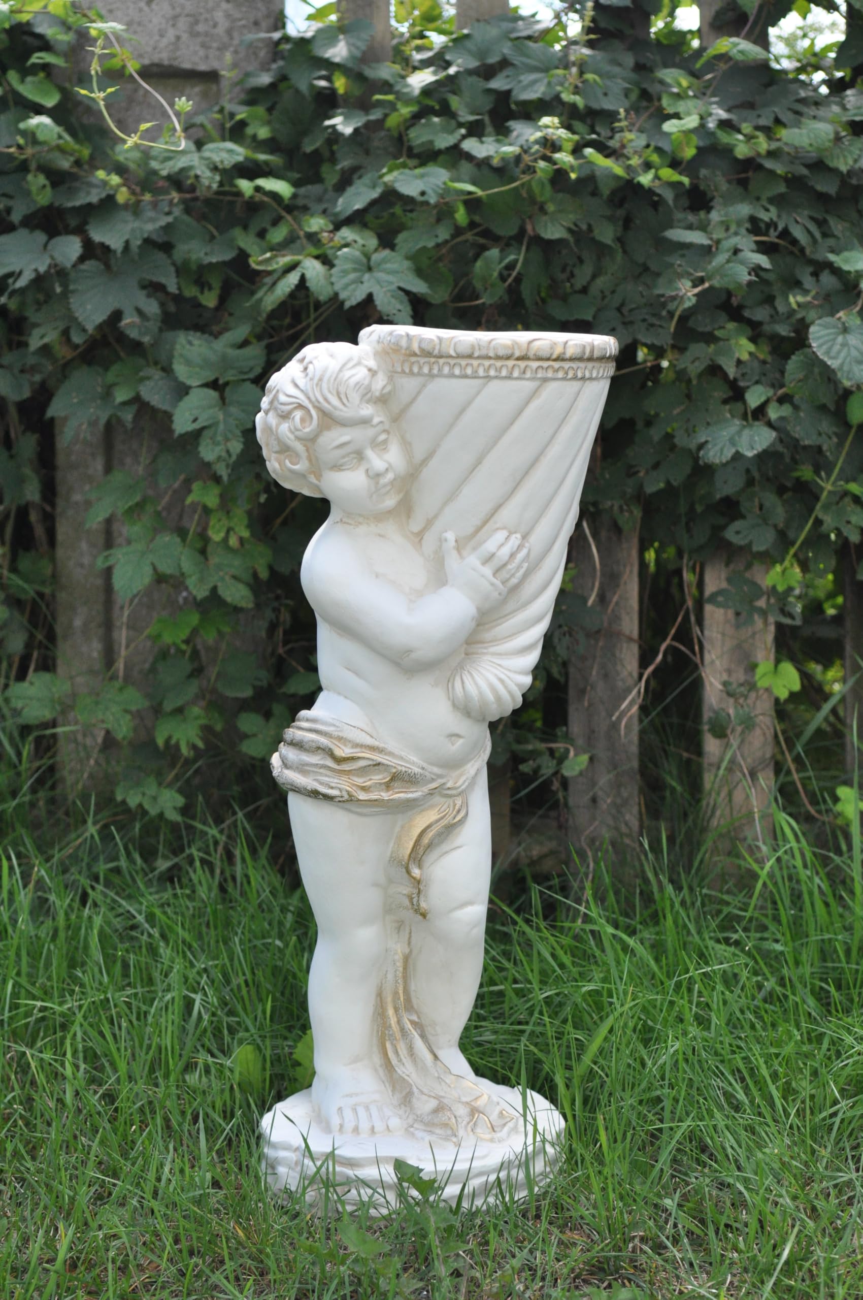 Generisch Figurka chłopca z rogiem. 69 cm