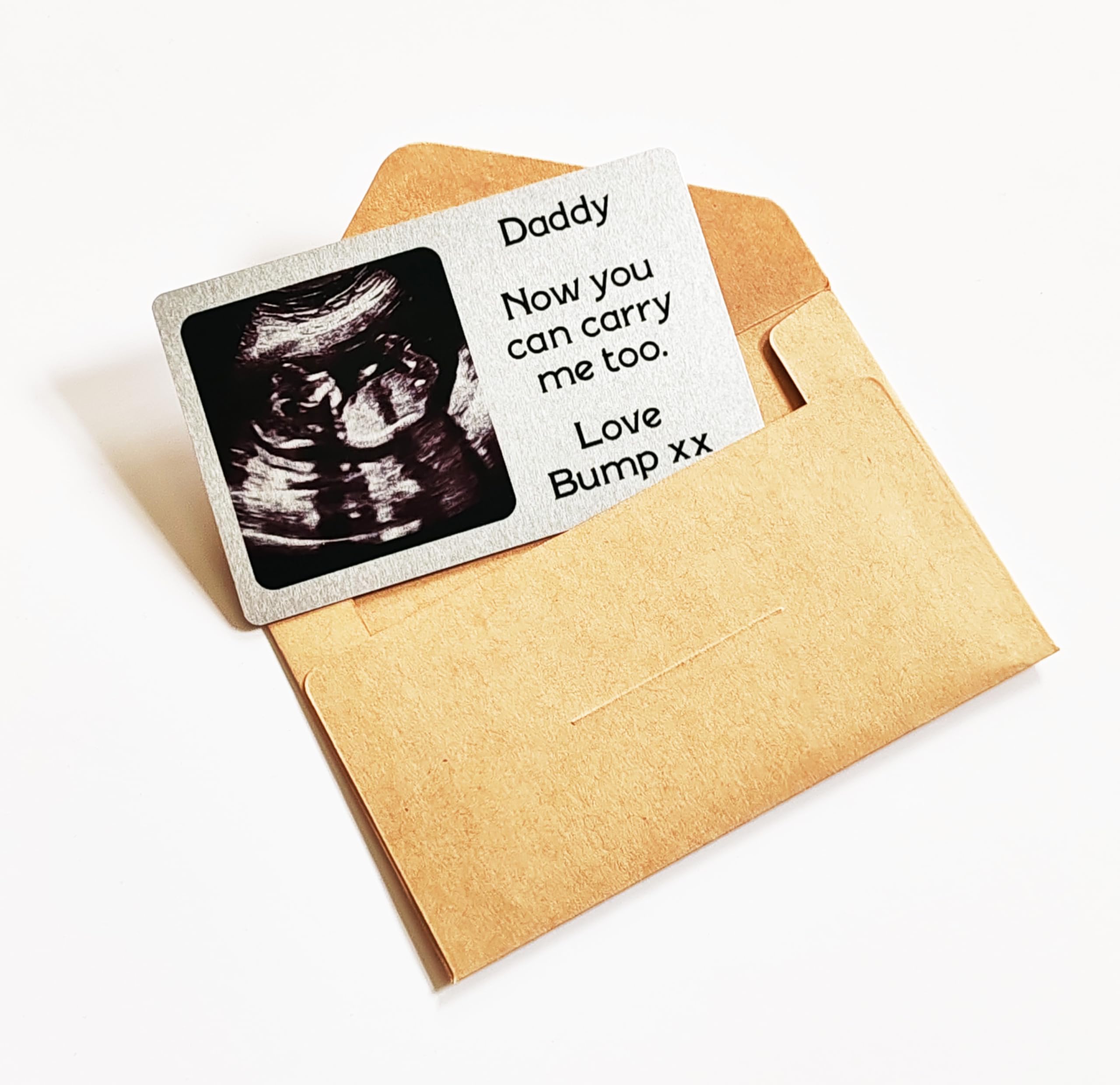 Personalised Metal Wallet Card Baby Scan Ultrasound Photo New Daddy to Be Gift, Pregnancy Gift, Wallet Insert, Gifts For Him, New Dad, Father's Day