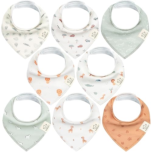 Miniatura 301 de KeaBabies 8 unidades de baberos tipo bandana orgánicos para niñas - Baberos tipo triángulo súper absorbentes para bebés que babean y están en