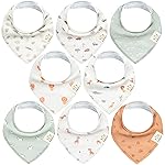 KeaBabies 8-Pack Organic Baby Bandana Bibs for Boys, Girls - Super Absorbent Triangle Baby Bibs for Drooling and Teething Infant, 100% Cotton Extra Soft for Newborn, Infant 0-36 Months (Wilderness)