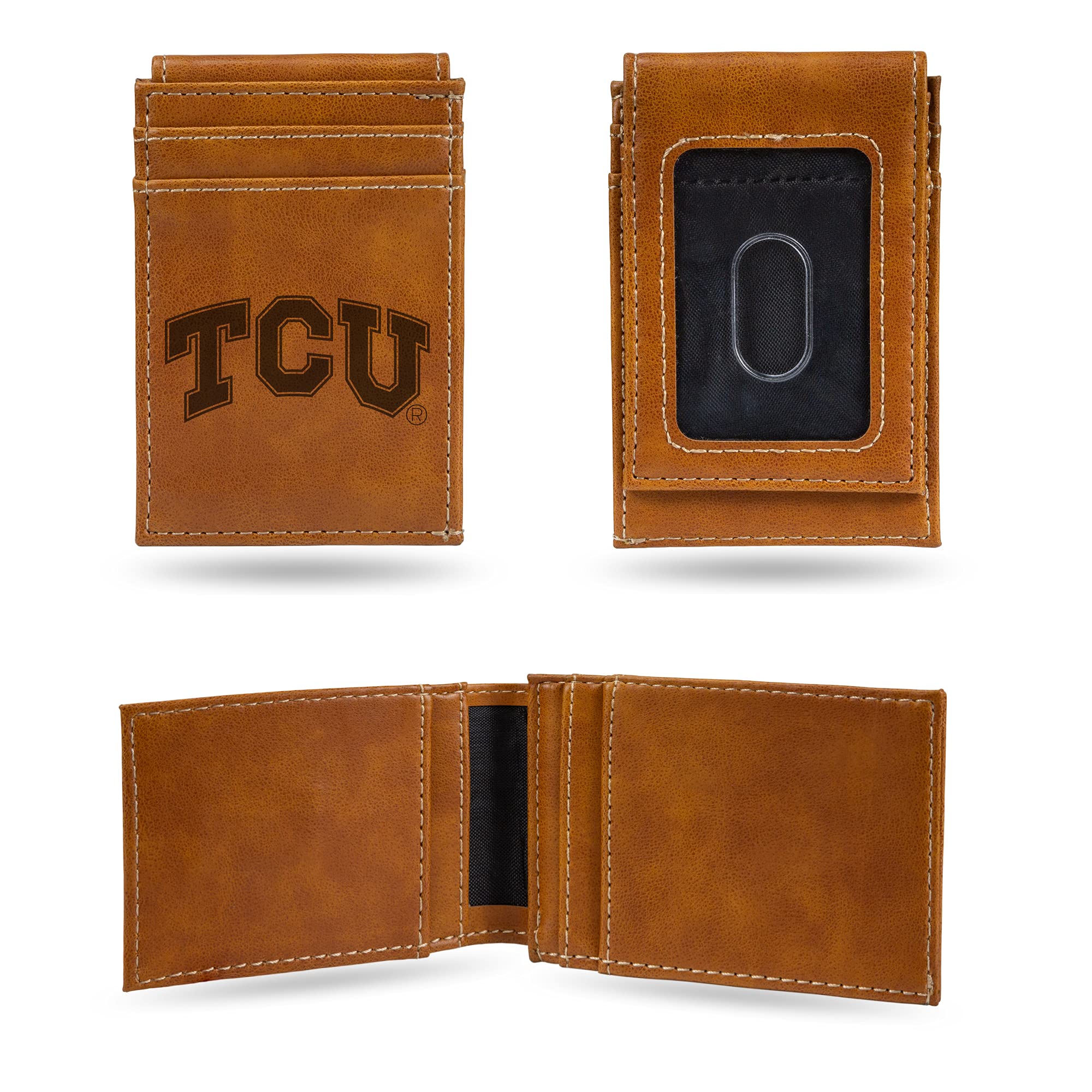 NCAA Laser Engraved Front Pocket Wallet - Compact/Comfortable/Slim