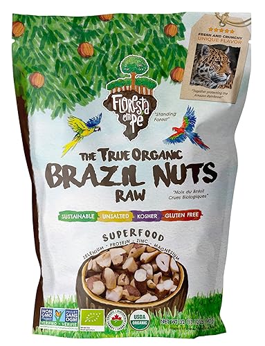 The True Organic Premium - Nueces de Brasil (32 onzas) - Rotas - Crudas y sin sal Kosher Sin OMG Certificado orgánico Fresco Vegano Sin gluten The True Organic Premium - Nueces de Brasil (32 onzas) - Rotas - Crudas y sin sal Kosher Sin OMG Certificado orgánico Fresco Vegano Sin gluten