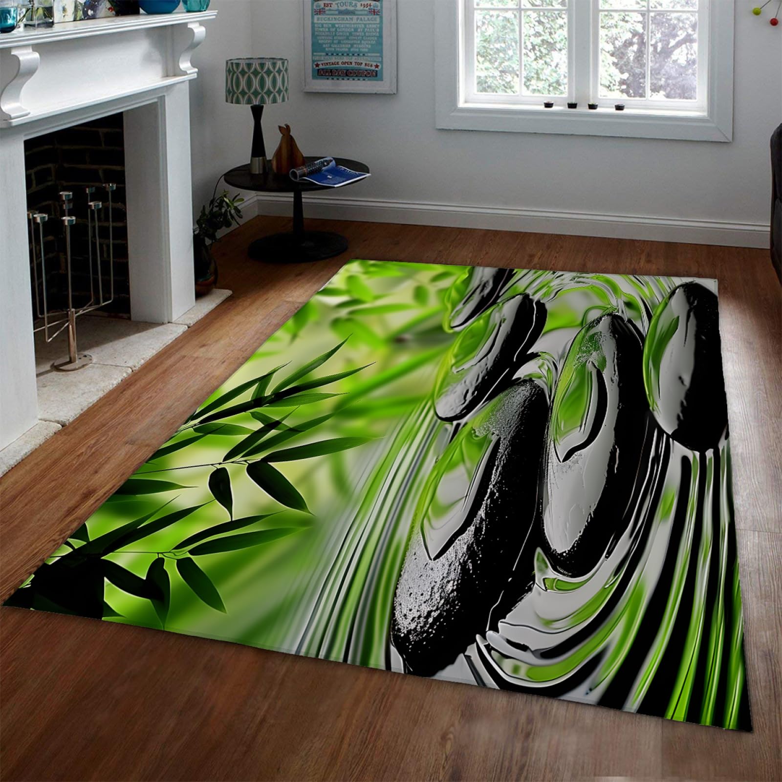 Tapis bambou impression HD tapis de méditation haut de gamme antidérapant 80x150