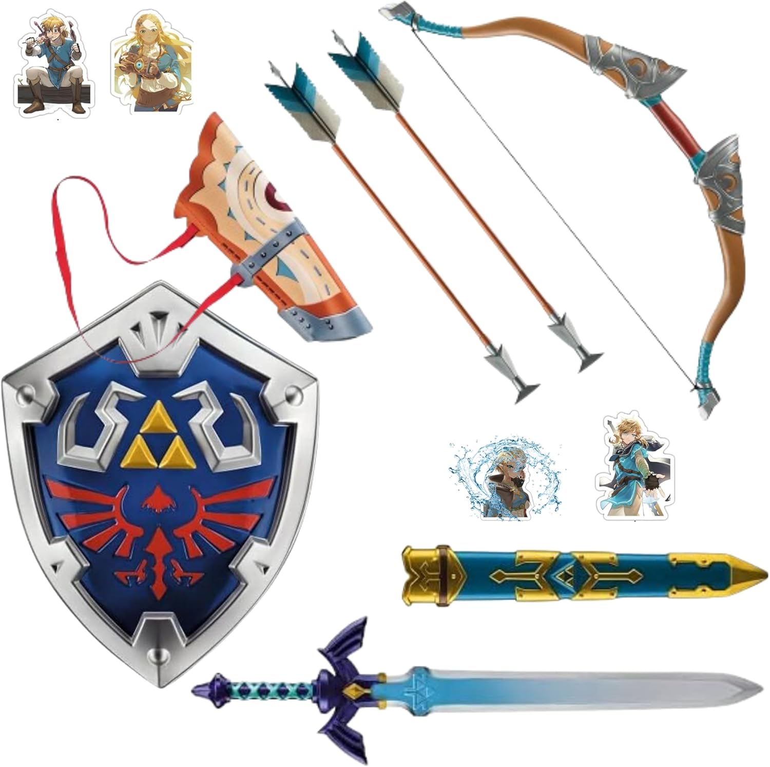 Disguise Link Sword + Shield + Bow and 2 Arrows (w/ 10 Stickers)