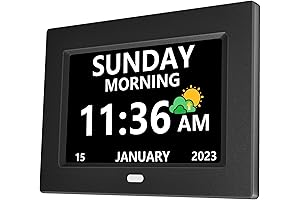 7 Inch Digital Clock with Clear Display and Customizable Reminders for Elderly