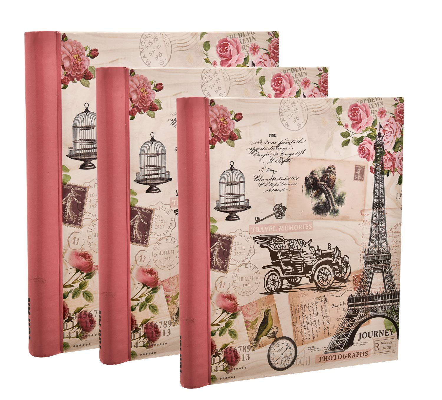 Arpan Pink Self-Adhesive Photo Albums With Totalling 60 Sheets/120 Sides (Travel Memories) Cl-Fl40-X3
