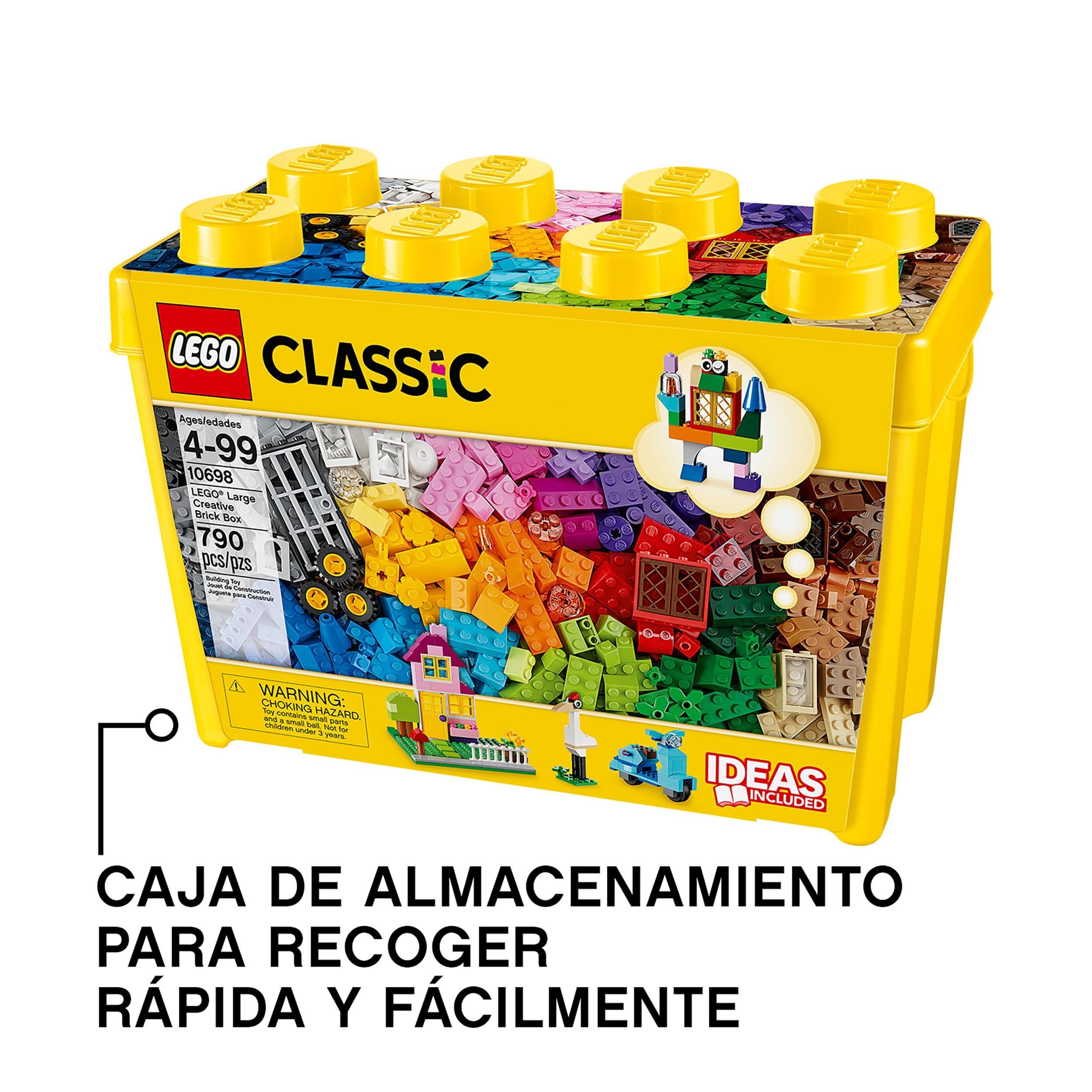 LEGO Classic Caja de Ladrillos Creativos Grande, Juguetes para Niños y Niñas de 4 Años o Más, 2 Bases Verdes, Animales, Casas y Coches de Juguete, Juego de Construcción 10698