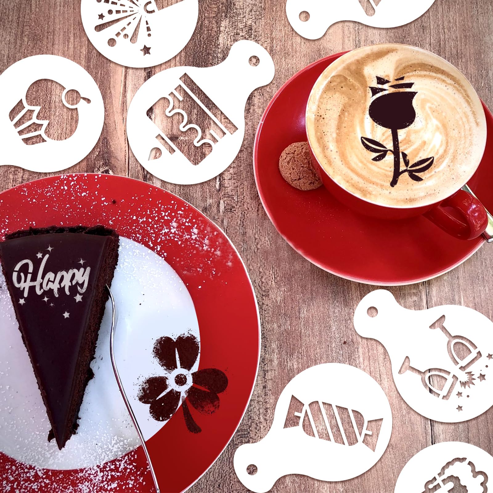 STENCIL FIORE STENCIL per torte Torta di compleanno stampo Utensili da forno EUR 4,09 - IT