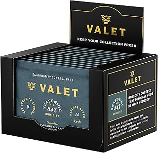 Valet 84% Two-Way Humidity Packs for Wood Containers, 12-Pack, 60g Each, Humidifier Pack Prevents Leaks and Controls Moisture with Natural Craft Paper Design
