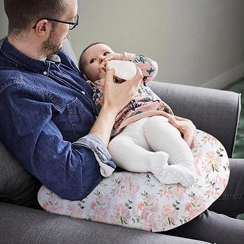 Miniatura 4 de Almohada de lactancia, almohadas de lactancia materna para mamá, funda suave con estampado floral de rosas con relleno transpirable, almohada de
