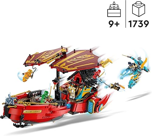 Miniatura 8 de LEGO Ninjago 71797 - Bloques de juguete de recompensa aérea de acorazado, regalo, ninja, zanahoria, vehículo, nori, niños, 9 años en adelante