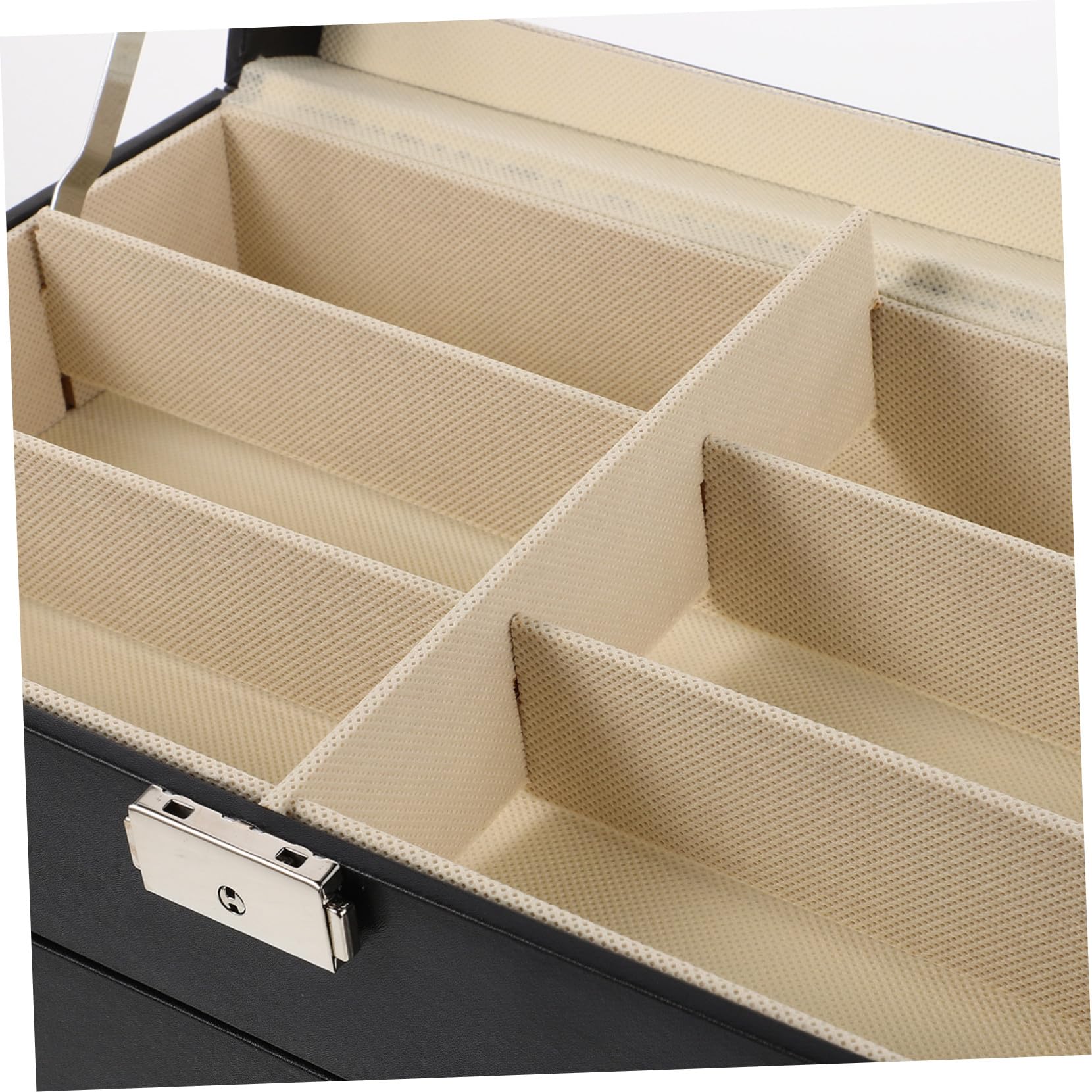 CALLARON Podwójna Warstwa Skórzanego Etui Okulary z Przegrodami Twarda Ochrona i Miękka Wyściółka Organizer Okulary Przeciwsłoneczne Do Domu i Podróży z Przezroczystym Okienkiem