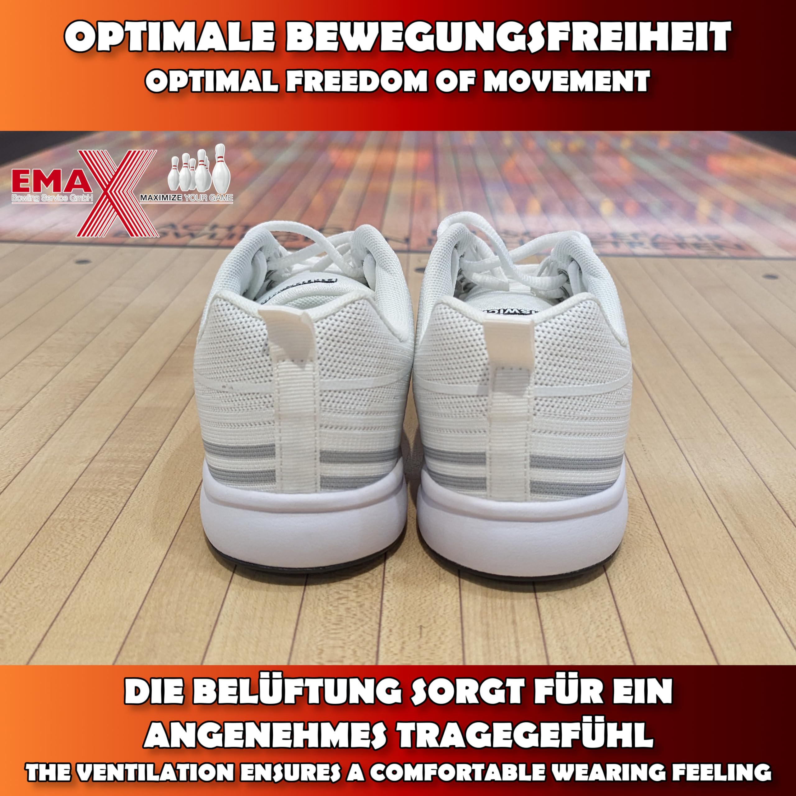 EMAX | Brunswick Bowling-Schuhe für Damen | Frost White | Frauen-Schuh für die Bowlingbahn