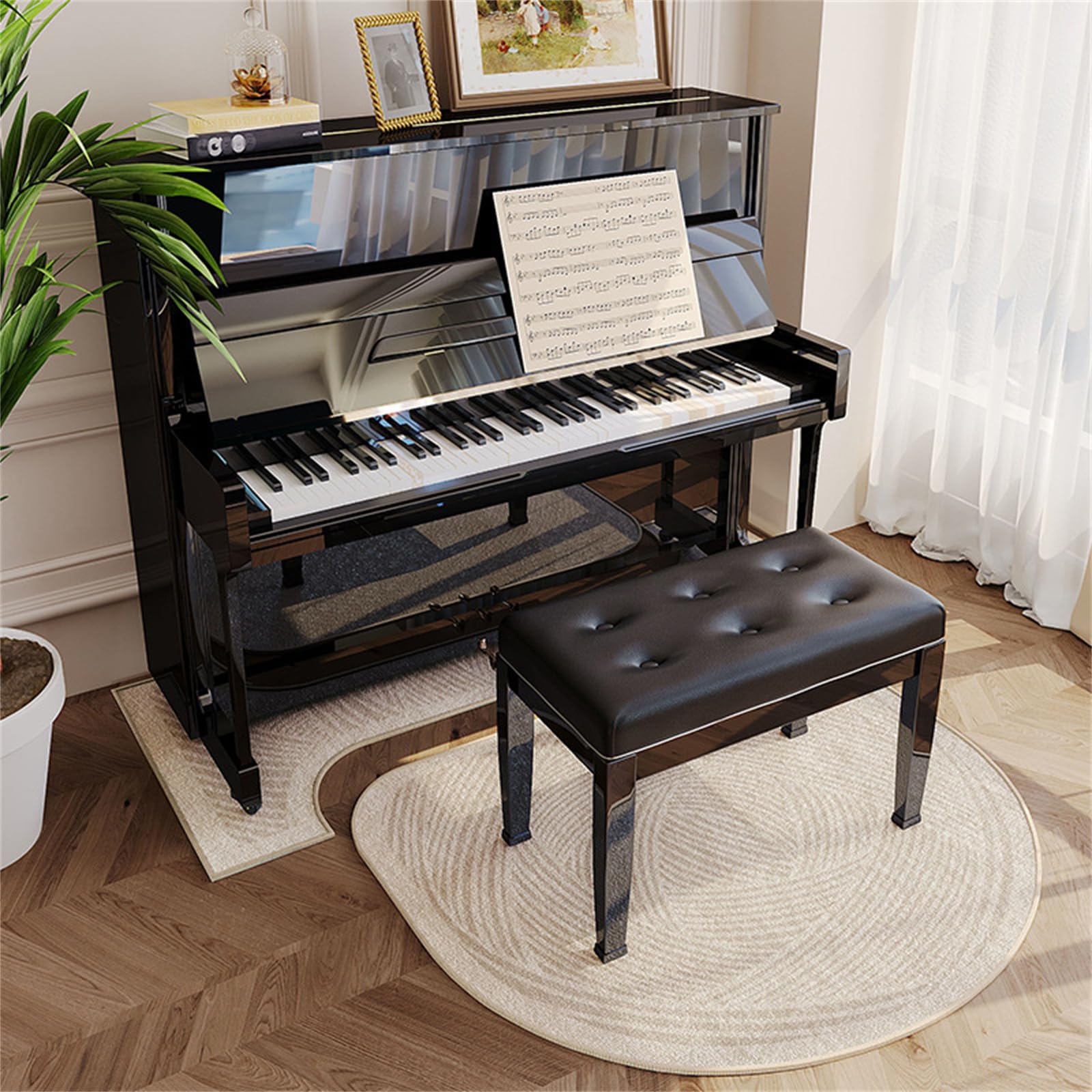 Hixingo Alfombra Insonorizada para Piano Vertical, Alfombrillas Aislamiento para Piano Alfombra Acustica Insonorizada Antideslizantes para Estudio, Sala de Música (Estética,70x160cm)