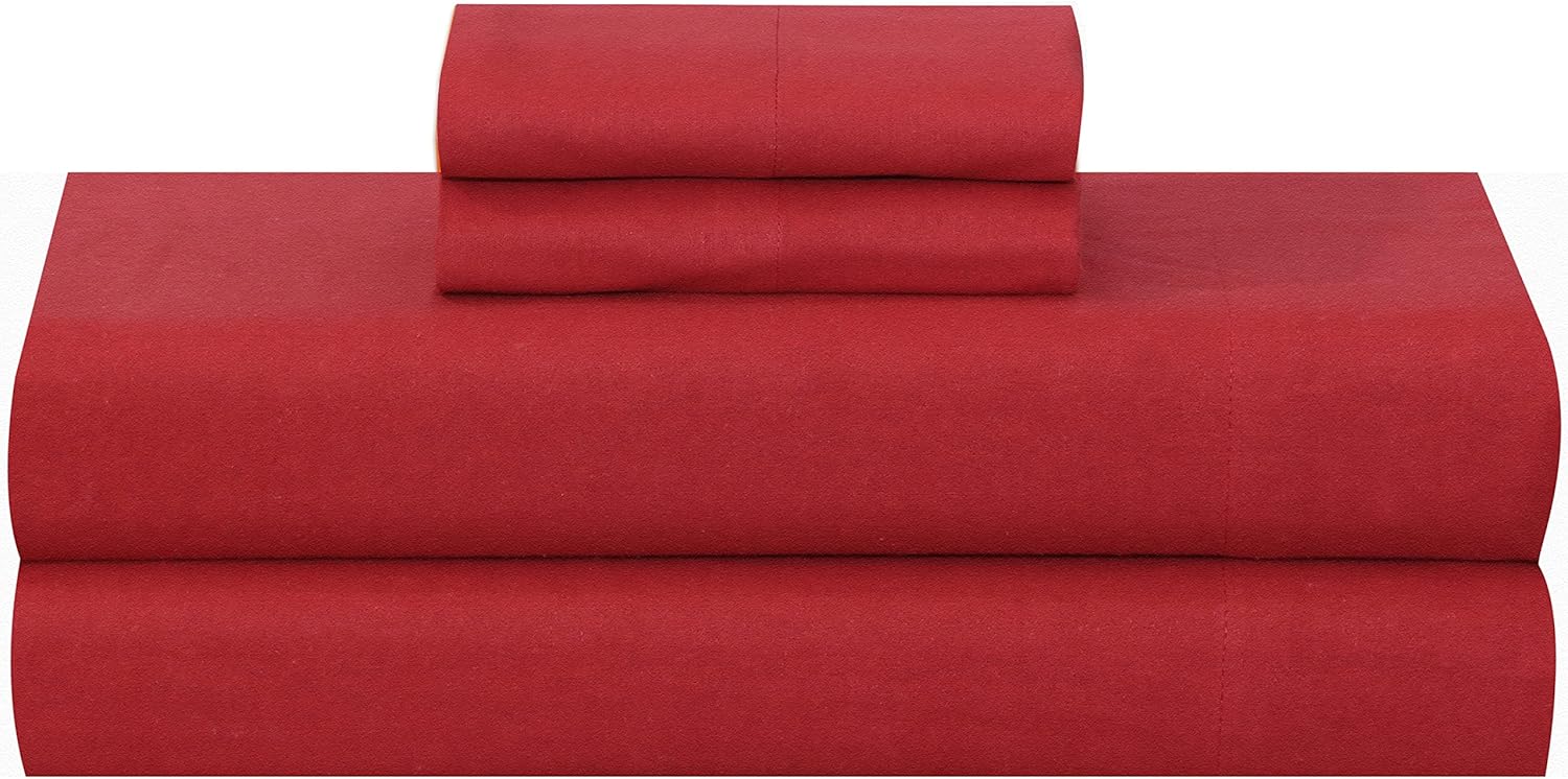 Ruvanti 100 Cotton 4 Pcs Flannel Sheets Queen Size, Deep