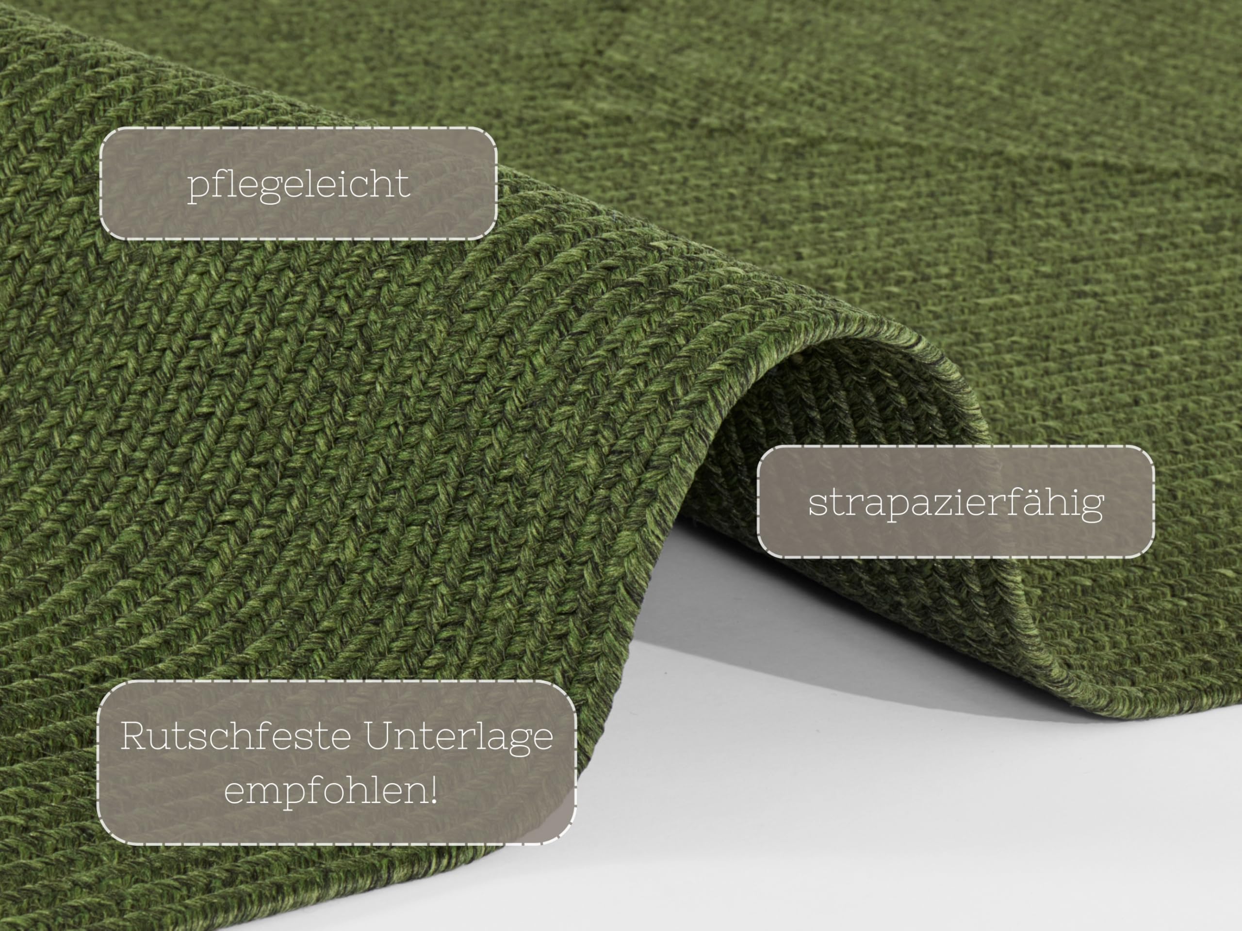 Northrugs Trenzado Indoor en outdoor tapijt, modern design, vouwweefsel, handgemaakte look voor balkon, terras, tuin, woonkamer, duurzaam, onderhoudsarm, melange, 80 x 150 cm