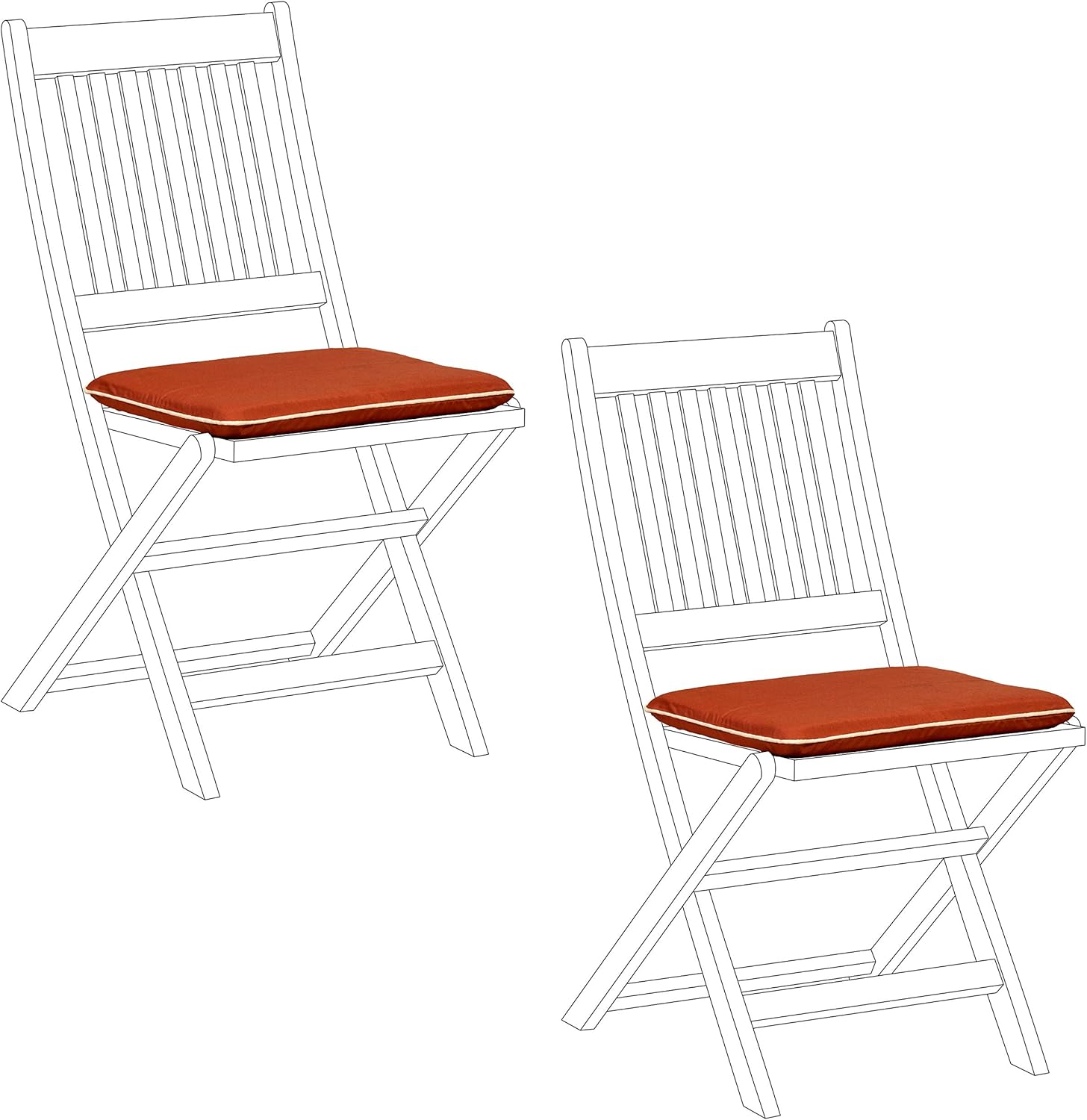 Gardenista Water Resistant Garden Chair Seat Pads Indoor Outdoor Dining Chair Cushions 40x37cm