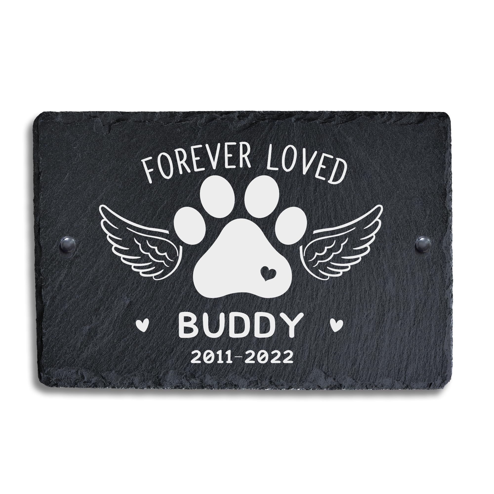 EDSG Pet Memorial Plaque Personalised Pet Memorial Gifts Dog Cat Memorial Gifts UV Printed Pet Memorial Stones Custom Pets Dog Bereavement Gifts Loss Of Pet Gift(Angle Dog)
