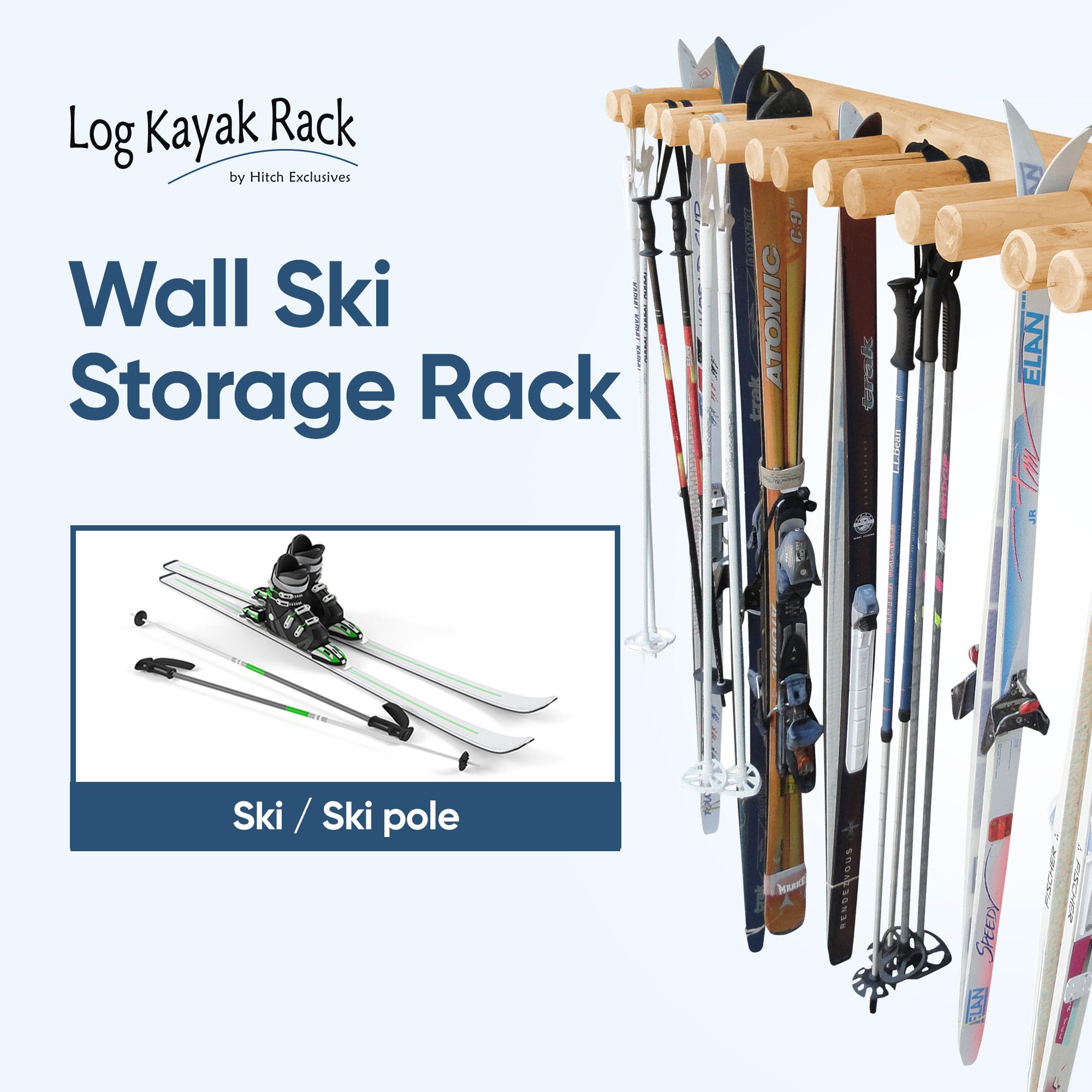 Ski Wall Mount Nordic Ski Storage Monkey Hooks Monkey Bars 6-Pair
