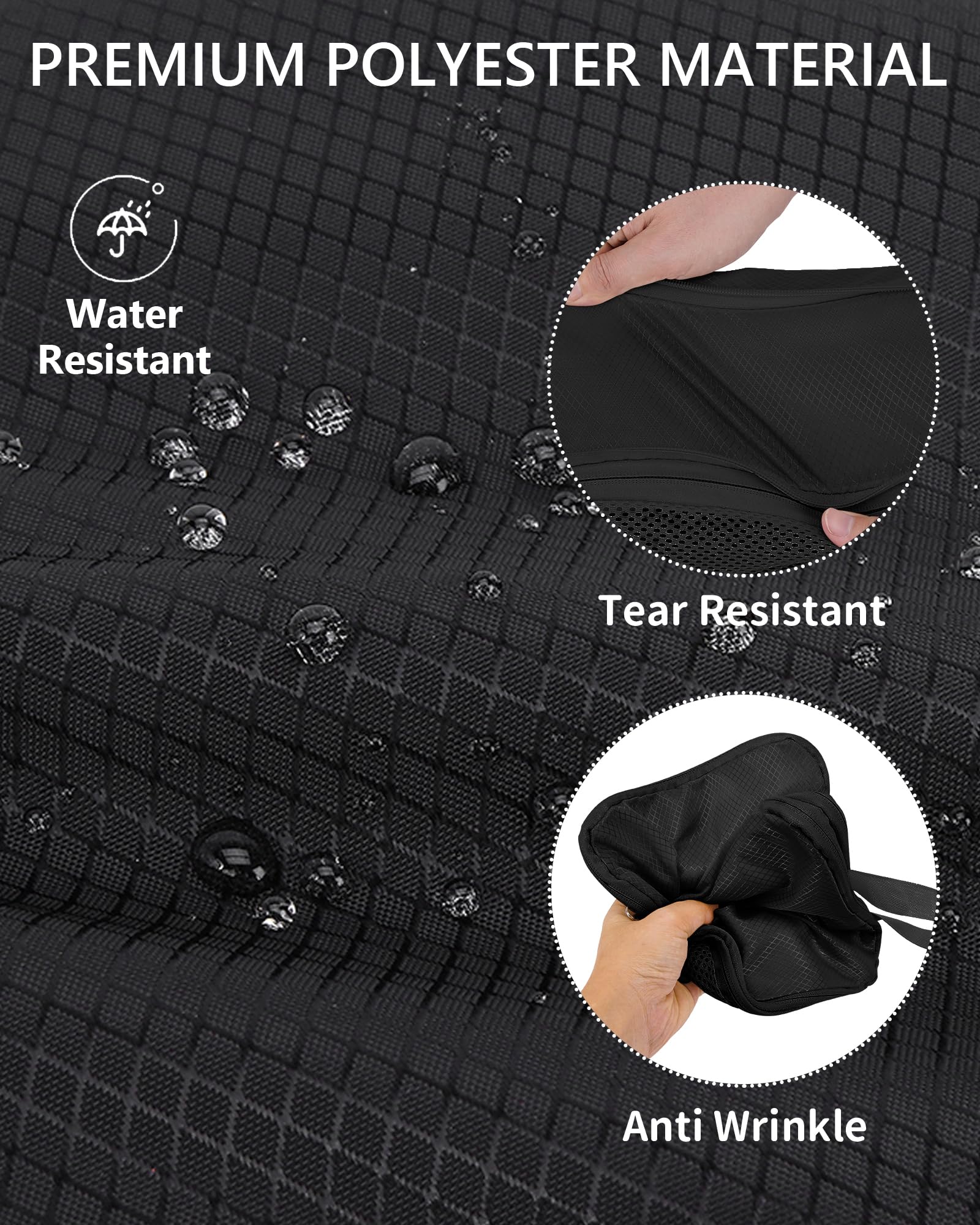 Anjing Lot de 10 cubes de rangement de compression, organiseurs de bagages, sacs de rangement extensibles pour valises, cubes de rangement de voyage pour essentiels de voyage, noir