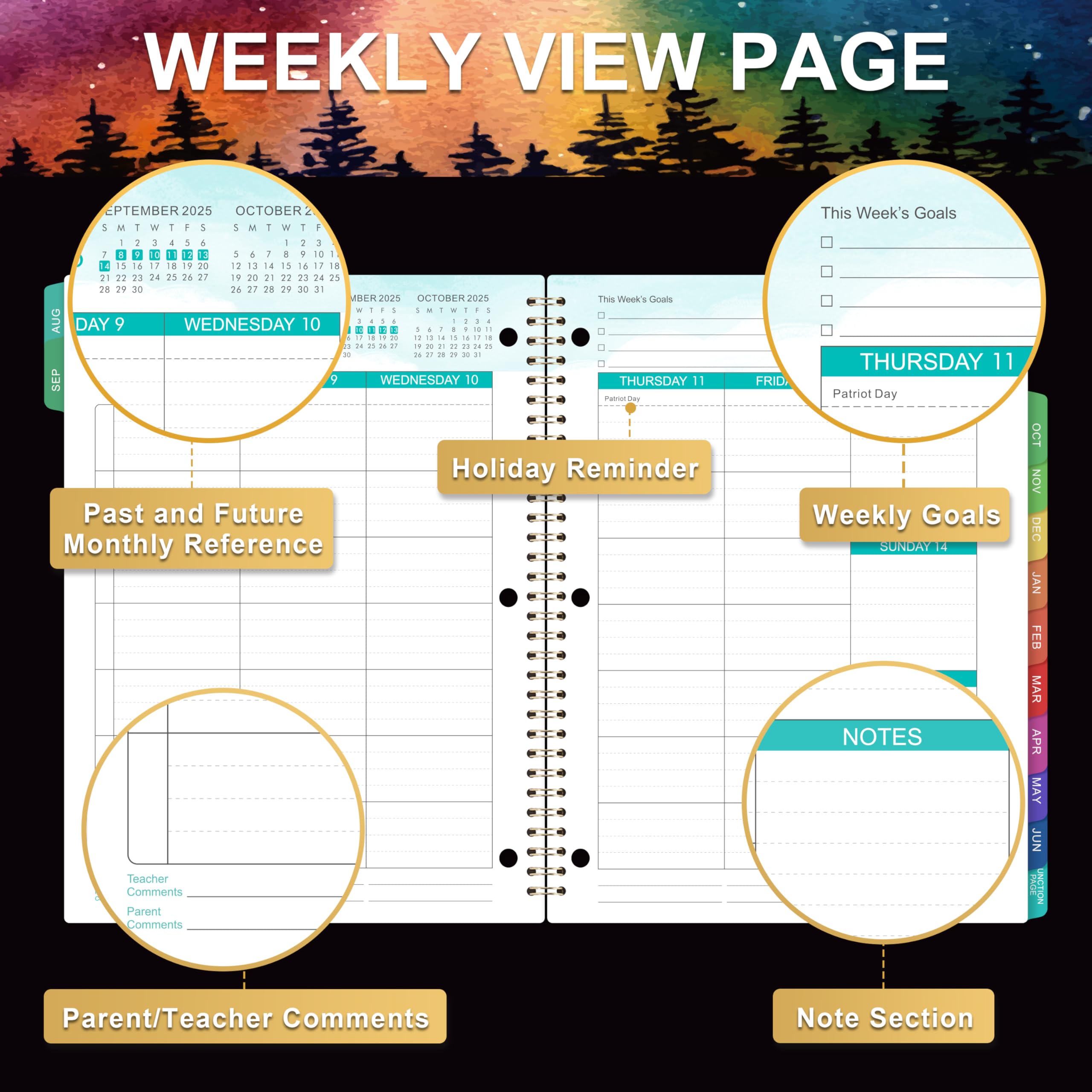 Student Planner 2025-2026 - School Planner 2025-2026, Aug. 2025 - Jun. 2026, 8.5" x 11", Monthly and Weekly Calendar for Middle or High School - Image 3