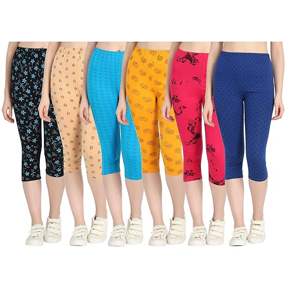 Printed Capri for Womens/Girl Pack of 6