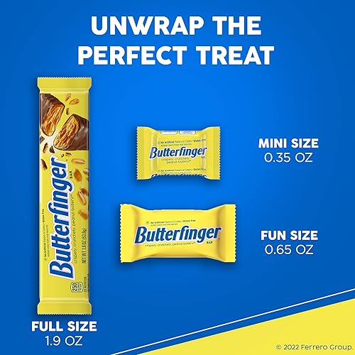 Miniatura 8 de Butterfinger Barras de caramelo de tamaño divertido, crujientes y crujientes, envueltas individualmente, bolsa de 10.2 onzas