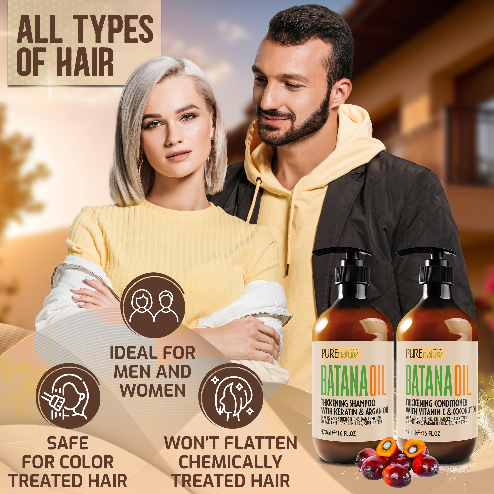 Amazon.com : Batana Oil Shampoo and Conditioner Set - Thickening