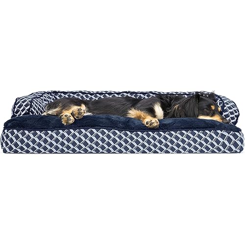 Furhaven Orthopedic, Cooling Gel, and Memory Foam Pet Beds for Small, Medium, and Large Dogs and Cats - Plush and Suede Sofa, Quilted Sofa, Comfy Couch Dog Bed, and More