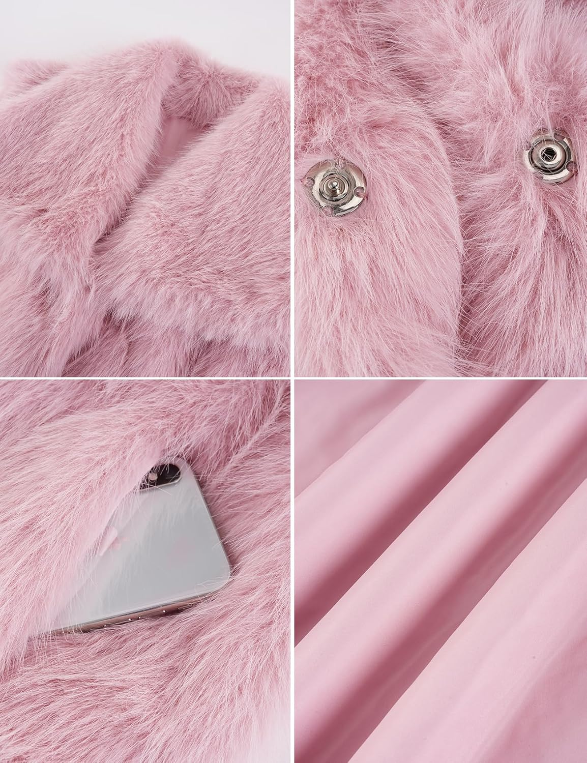 Flygo Womens Faux Fur Vest Fuzzy Lapel Collar Sleeveless Jackets Winter Warm Fluffy Open Front Shaggy Outerwear Vests - Image 7