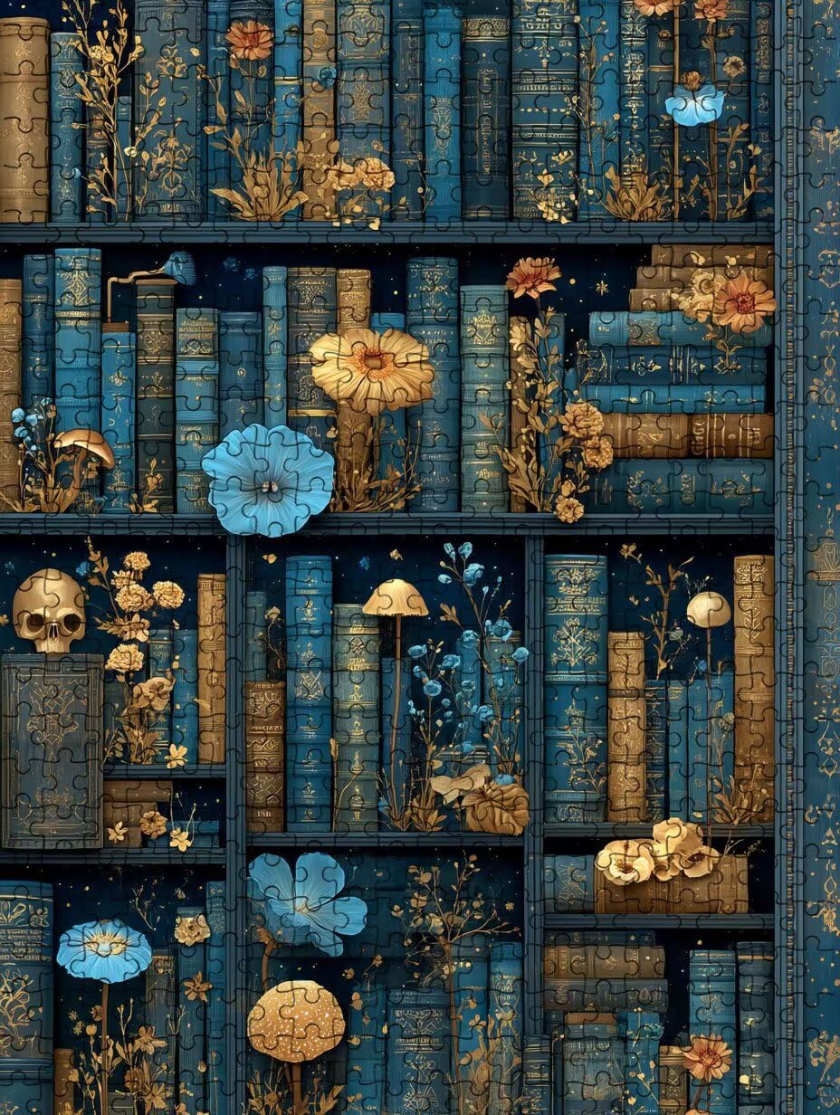 Skelett BüCherregal Puzzle 3000 Teile Erwachsene, Jigsaw Puzzle 3000 Teile, Komplex Herausfordernd Puzzles, Familie Spiele, Impossible Klassische Puzzles, für Wanddekoration und Geschenke FNKL2-616