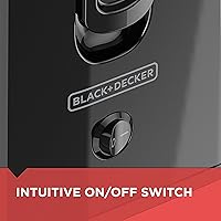 Vista 2 de BLACK+DECKER Extractor de jugo de frutas y verduras con diseño de ahorro de espacio, negro, 400 vatios