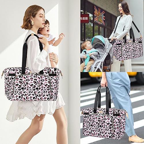 Miniatura 2 de ITIEZY Bolsa de pañales tipo tote para bebé - Bolsa grande para mamá con cambiador portátil, estuche para chupete, bolsas de hospital, bolsa de