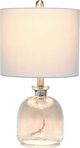 Miniatura 2 de Elegant Designs LT3334-GRY Lámpara de mesa de vidrio texturizado, gris ahumado y gris