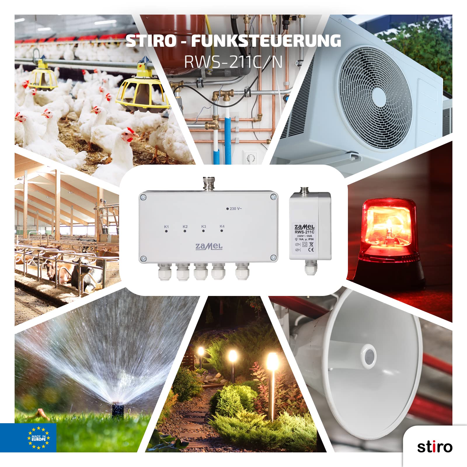ETERO Funkschalter Set mit Sender, 4-Kanal, RWS-211C/N