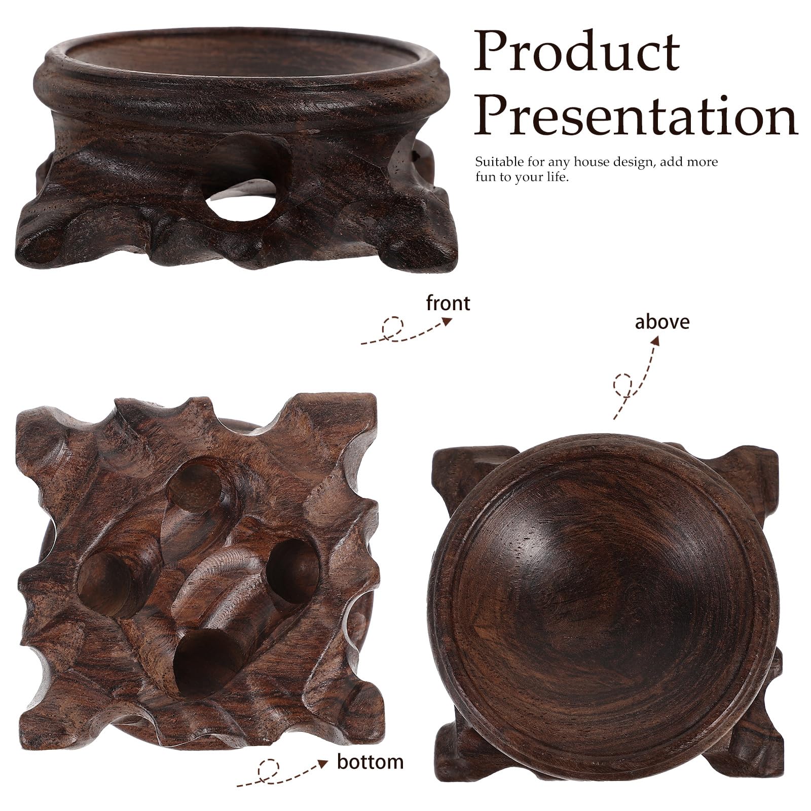 Angoily Support De Boule De Cristal Lotus En Bois Pour Boules