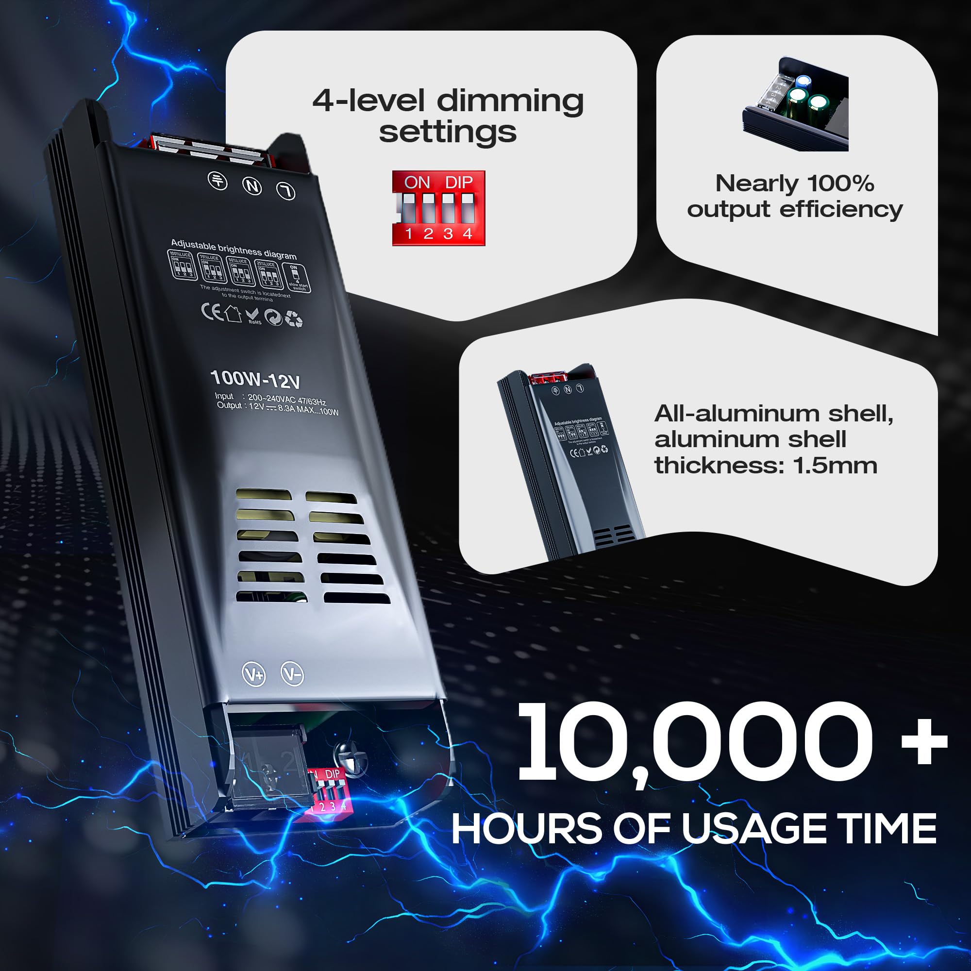 LED Trafo 12V 100W Dimmbar - Netzteil Für LED Streifen & Beleuchtung