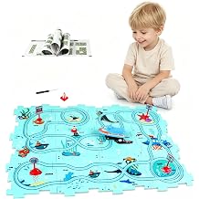 New Plastic Puzzles for Kids Ages 3-5 with A Cute Vehicle, Critical Thinking Educational Toys, Toys for 3 4 5 6 Year Old Boys Girls, Fun Race Car Track STEM Toys for Kids