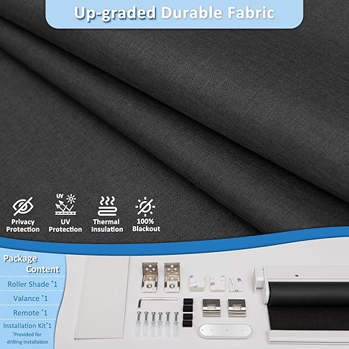 Miniatura 3 de MANSNIX Persianas inteligentes sin taladro, persianas motorizadas opacas sin herramientas, persianas inalámbricas para ventanas compatibles con