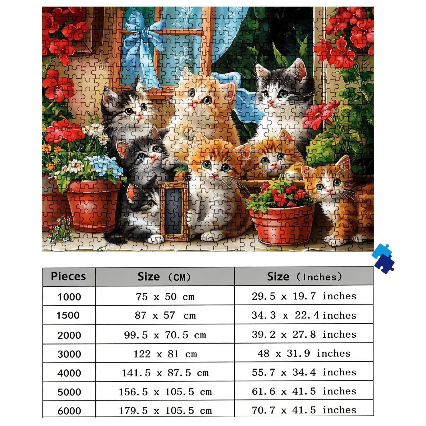 Puzzle 2000 Teile, Holzpuzzle Erwachsene Tier Katze-3 Impossible Klassische Jigsaw Puzzles 99.5 x 70.5 cm, Familien Spiel, Puzzle Stressabbau Denkspiel, Home Dekor w0-167