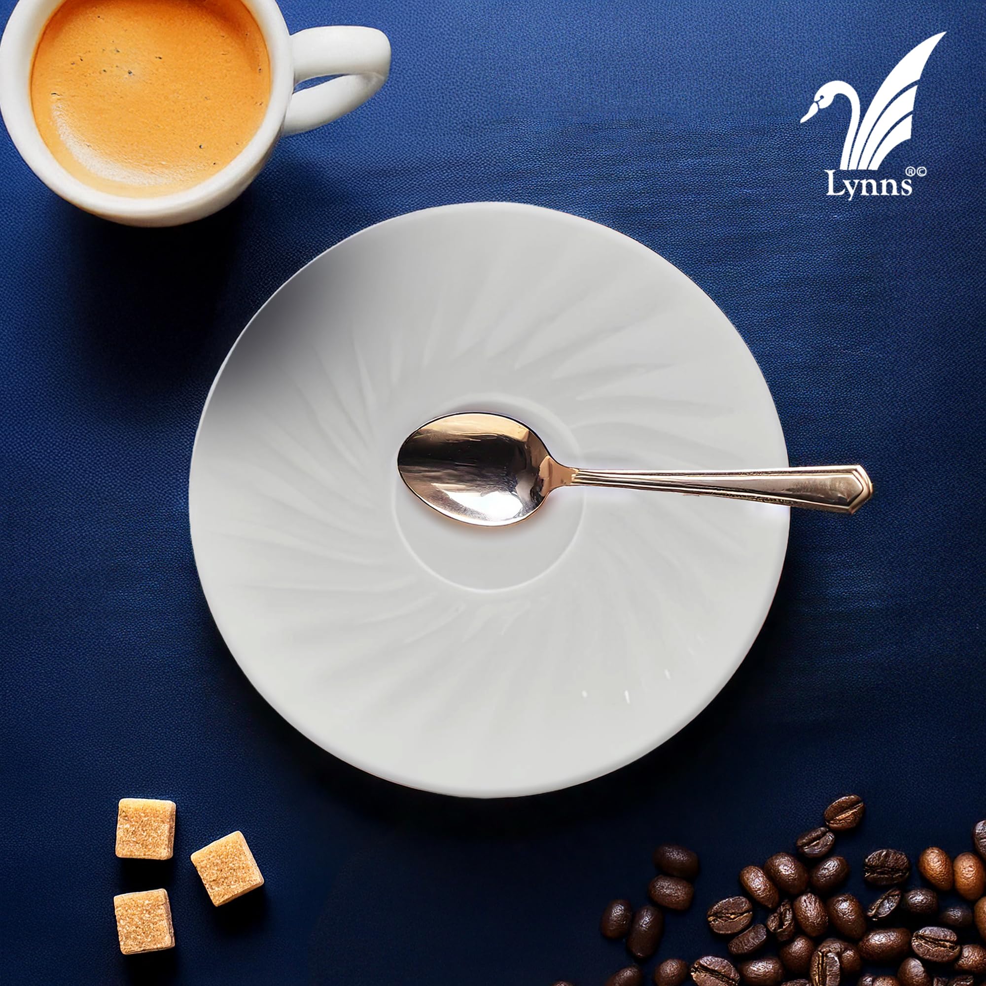 Lynns Paradise Imperial White 6-Inch Saucer Set Embossed Porcelain Finish, Ideal for Cereal, Sides, or Appetizers, Versatile for Soup, Salad, or Fruit Classic White Dinnerware, Set of 6