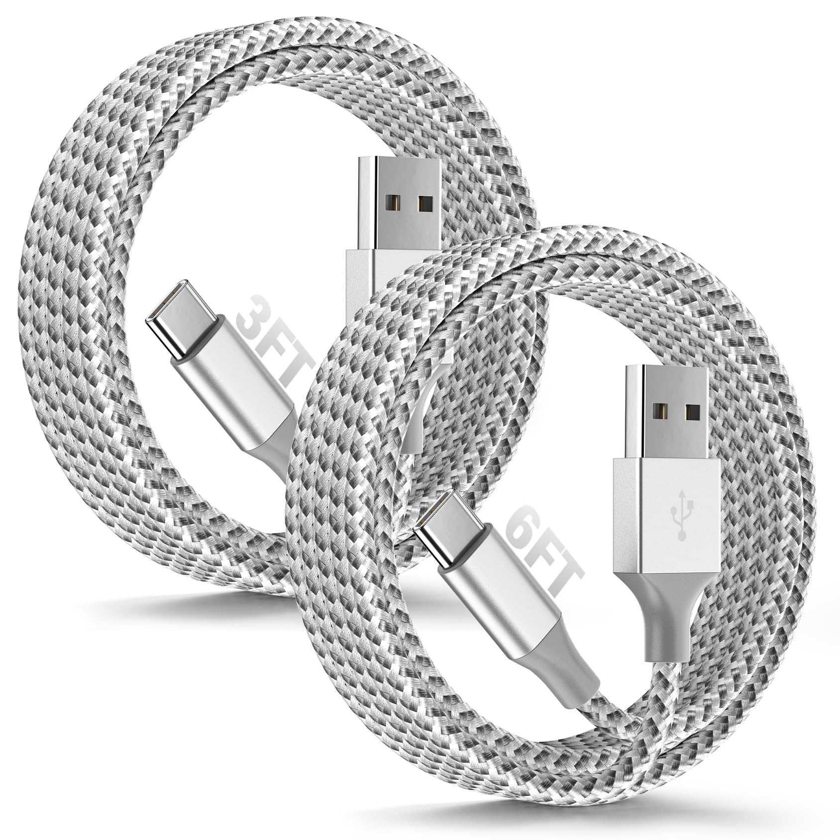 SwaggWood Car Carplay for iPhone 17 16 15 Charger Cord 2Pack 3FT 6FT Charging Cord USB A to