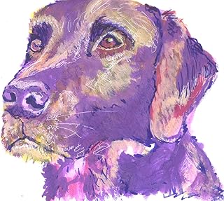 Labrador Purple Wall Art Print, Labrador Gift, Lab Dog Artwork, Gift For Labrador Owner, Dog Painting, Labrador Dog Gift Hand Signed by Oscar Jetson